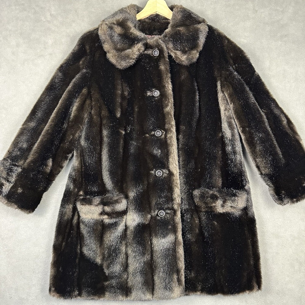 Vintage Women’s Tissavel France Faux Fur Chocolate Brown Union Made Size M - Picture 5 of 15